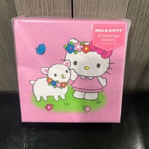Sanrio Hello Kitty Baby Lamb Pink Spring Set of 40 Beverage Napkins New Package